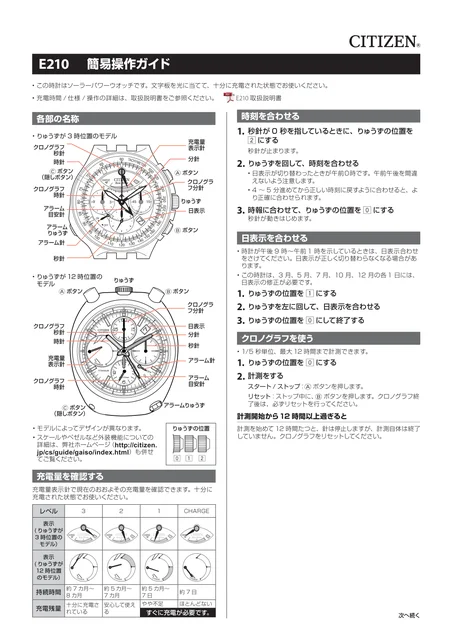 citizen シチズンウオッチE210～E219